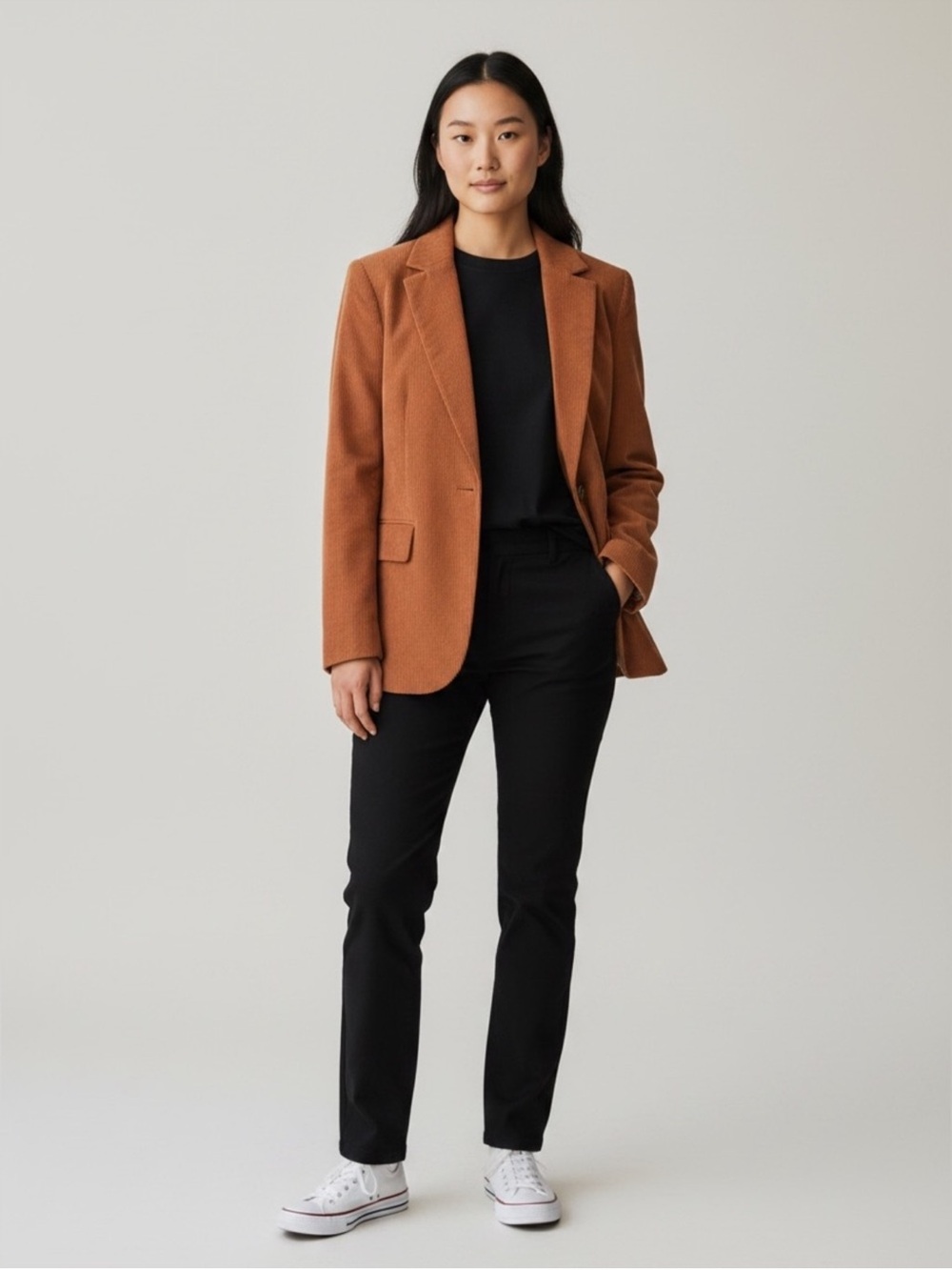 Autres Filles NWT camel brown corduroy relaxed blazer jacket size extra large